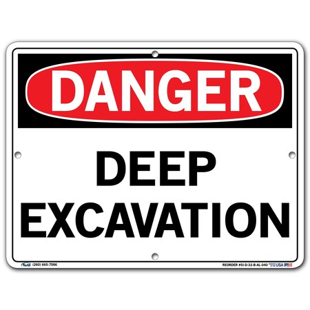 Vestil Aluminum Sign, 9-1/2" Height, 12-1/2" Width, Aluminum, Rectangle, English SI-D-32-B-AL-040